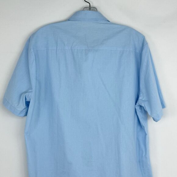 Men's Solid Light Blue Button-Down Short-Sleeve Shirt Medium NWOT - Picture 16 of 16